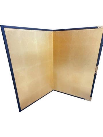 Japanse vintage goudblad Byobu vouwscherm paar (2 panelen)