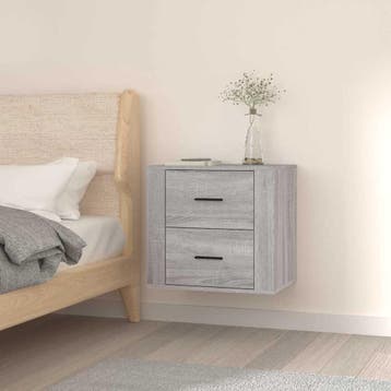 vidaXL Nachtkastje wandgemonteerd 50x36x47 cm grijs sonoma, Verzenden