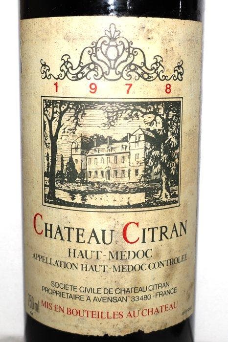 1978 Château Citran - Haut-Médoc Cru Bourgeois - 6 Flessen, Verzamelen, Wijnen