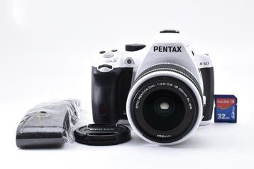 Pentax K-50 White + smc DAL 3.5-5.6/18-55mm AL WR Appareil, Audio, Tv en Foto, Nieuw