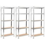 vidaXL Opbergrek 5-laags 3 st staal en bewerkt hout, Verzenden, Nieuw
