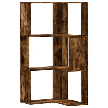 vidaXL Boekenkast 3-laags hoek 50x50x102 cm bewerkt hout, Verzenden, Nieuw