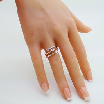Zonder minimumprijs - Ring - 18 karaat Witgoud - 0.30ct. tw.
