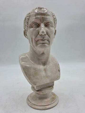 sculptuur, Busto di Giulio Cesare - 30 cm - marmerpoeder