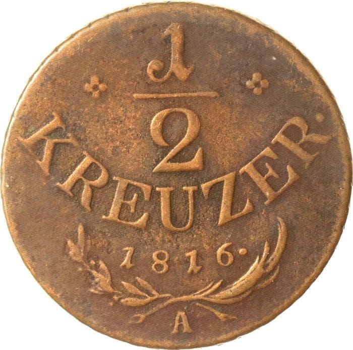 Oostenrijk. 1/2 1816 A & 1 Kreuzer 1816 B (Zonder, Timbres & Monnaies, Monnaies | Europe | Monnaies non-euro