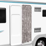 vidaXL Vliegengordijn 56x185 cm chenille bruin en wit, Verzenden, Nieuw