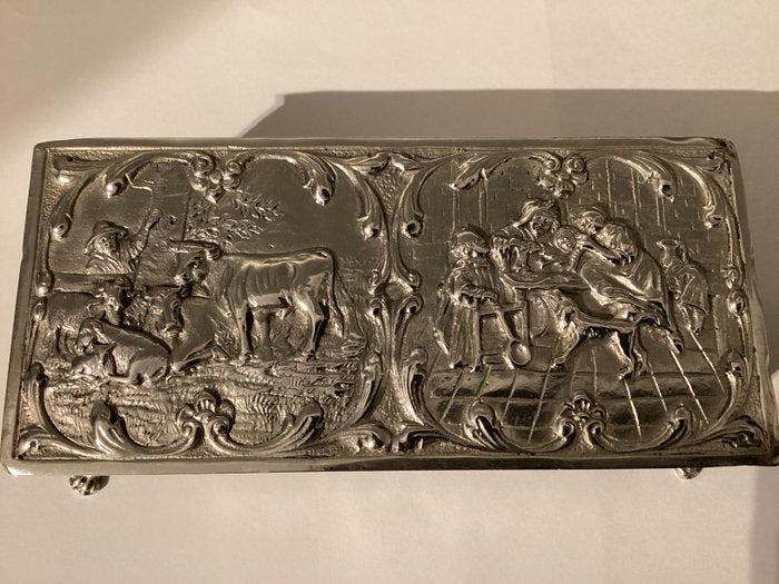 G.Reijnen - Lepeldoos - .833 zilver - Zilveren Lepeldoos, Antiek en Kunst, Antiek | Zilver en Goud