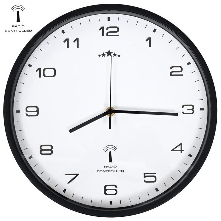 vidaXL Wandklok met quartz uurwerk radiogestuurd 31 cm wit, Huis en Inrichting, Woonaccessoires | Klokken, Nieuw, Verzenden