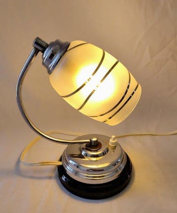 Lampe de table - Pâte de verre - Céramique - Aluminium