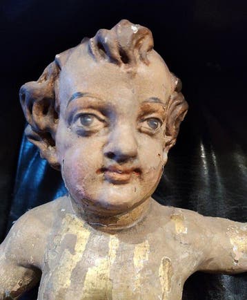 sculptuur, Christuskind - 47 cm - Verguld hout