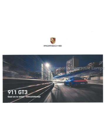 2022 PORSCHE 911 GT3 INSTRUCTIEBOEKJE NEDERLANDS