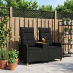 vidaXL Ligbank met Tafel Zwart 126 x 65 x 112 cm poly rattan, Verzenden, Nieuw