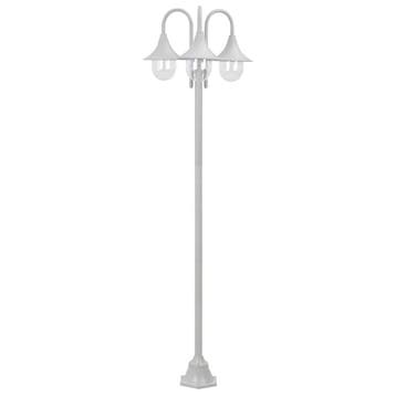 vidaXL Paalverlichting tuin E27 220 cm aluminium wit 3-delig, Verzenden, Nieuw