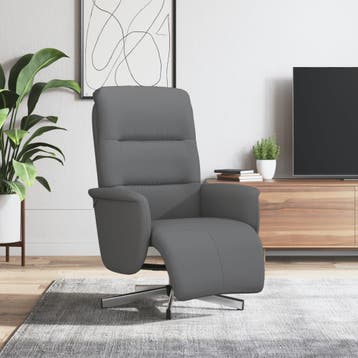 vidaXL Fauteuil verstelbaar met voetensteun stof donkergrijs, Verzenden