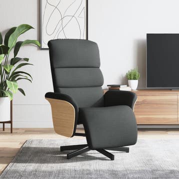 vidaXL Fauteuil verstelbaar met voetensteun stof donkergrijs, Huis en Inrichting, Fauteuils, Verzenden, Nieuw