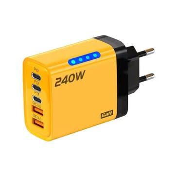 5-Poort GaN Stekkerlader 240W - PD / USB Oplader Lader, Verzenden