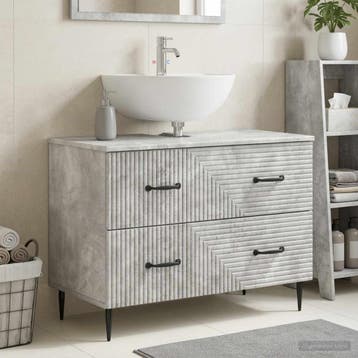 vidaXL Wastafel kabinet voor de badkamer HAARLEM Betongrijs, Verzenden, Nieuw