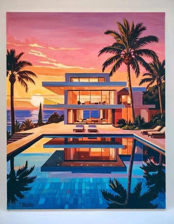 Yuri Denissov - Beautiful villa at sunset