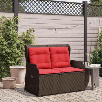 vidaXL Tuinbank Bruin poly rattan, Tuin en Terras, Tuinsets en Loungesets, Verzenden, Nieuw