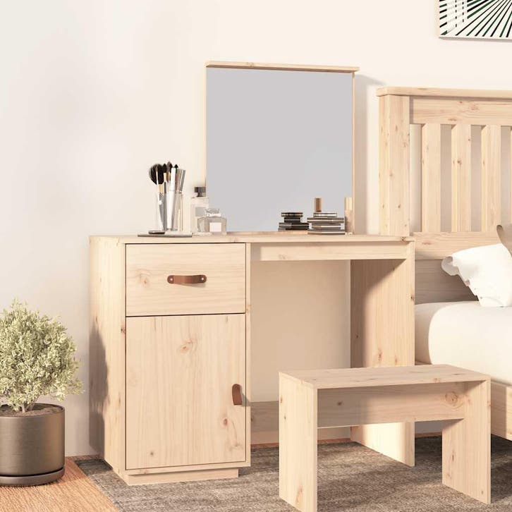 vidaXL Kaptafel 95x50x134 cm massief grenenhout, Huis en Inrichting, Tafels | Kaptafels, Nieuw, Verzenden