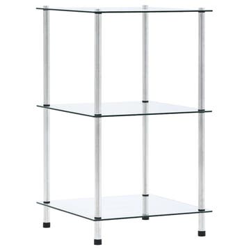 vidaXL Kastje 3-laags 40x40x67 cm gehard glas transparant, Huis en Inrichting, Kasten | Boekenkasten, Verzenden, Nieuw