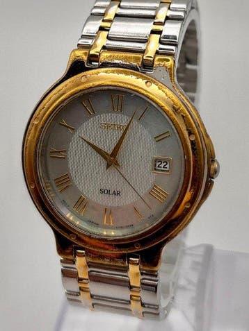 Seiko - Zonder minimumprijs - SEIKO V145-0D40 Two-Tone Solar