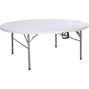Inklapbare Buffettafel | Kunststof/Staal | Wit Blad | Grijs, Verzenden