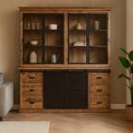 Buffetkast Mangohout Milan 200 Dubbele Deurtjes Recht, Maison & Meubles, Armoires | Buffets, Verzenden