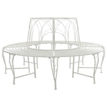 vidaXL Boom Bank 8-Aantal zitplaatsen Ø 160 x 89 cm Staal, Tuin en Terras, Verzenden, Nieuw