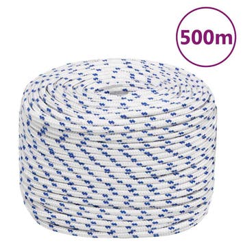 vidaXL Boot touw 10 mm 500 m polypropyleen wit, Verzenden, Nieuw