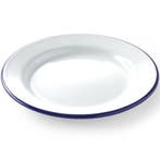 Bord | Geëmailleerd Staal | Wit/Blauw | Per Stuk | Ø240mm, Verzenden, Nieuw in verpakking