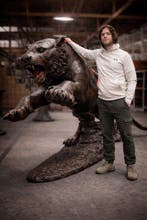 Statue, Monumentale bronzen tijger – levensgroot – 295 cm –