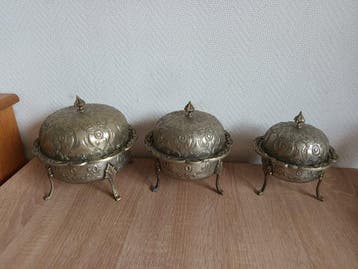 Vase avec couvercle (3) - Cuivre, Plaqué(e) argent, Antiquités & Art