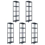 vidaXL Opbergrekken 5 st 125 kg 60x30x180 cm kunststof zwart, Verzenden