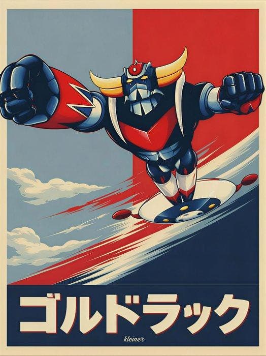 Dominique Kleiner - GOLDORAK – Élan iconique | Œuvre unique, Antiek en Kunst, Kunst | Schilderijen | Modern