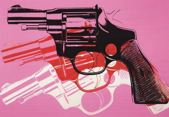 (After) Andy Warhol (1928-1987) - Gun, c. (black, white, red, Antiek en Kunst, Kunst | Tekeningen en Fotografie