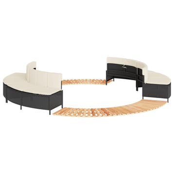 vidaXL Hottub-ombouw poly rattan en massief acaciahout zwart, Verzenden