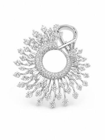 Boucles doreilles cocktail - 18 carats Or blanc - 3.25ct.