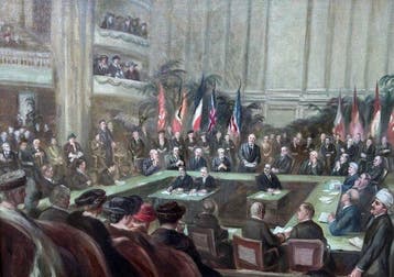 American school (XX) - Groot schilderij van de Washington