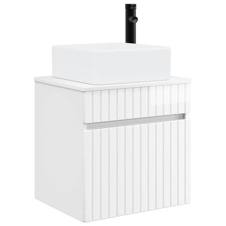 vidaXL Wandgemonteerde wastafelmeubel Hoogglans Wit 49 x 41, Maison & Meubles, Tables | Coiffeuses, Envoi