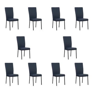 Set van 10 Leren eetkamerstoelen Daily - Toledo Kobalt, Ophalen of Verzenden