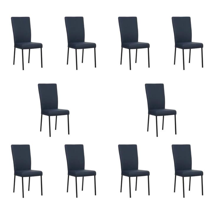 Set van 10 Leren eetkamerstoelen Daily - Toledo Kobalt, Maison & Meubles, Chaises, Enlèvement ou Envoi