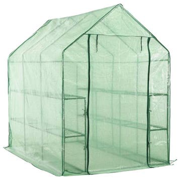 vidaXL Inloopkas met 12 schappen 143x214x196 cm staal, Verzenden, Nieuw