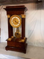 Horloge Style Empire - Acajou, Bronze patiné, Bronze doré -, Antiquités & Art, Antiquités | Horloges