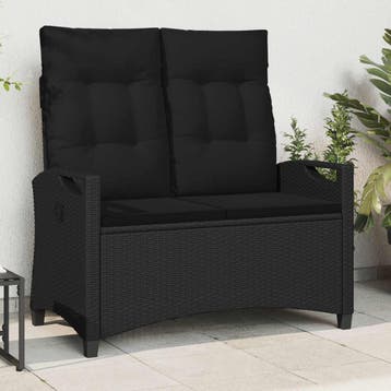 vidaXL Tuinbank met kussen Zwart 105 x 60 x 112 cm Staal en, Verzenden, Nieuw