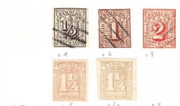 Hamburg 1859/1866 - uit een oude collectie - ex Michel 1 -, Gestempeld