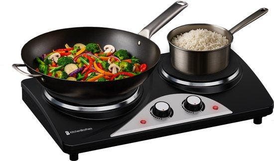 2dekans | KitchenBrothers Elektrische Kookplaat - 2 Pits -, Bricolage & Construction, Chauffage & Radiateurs, Enlèvement ou Envoi