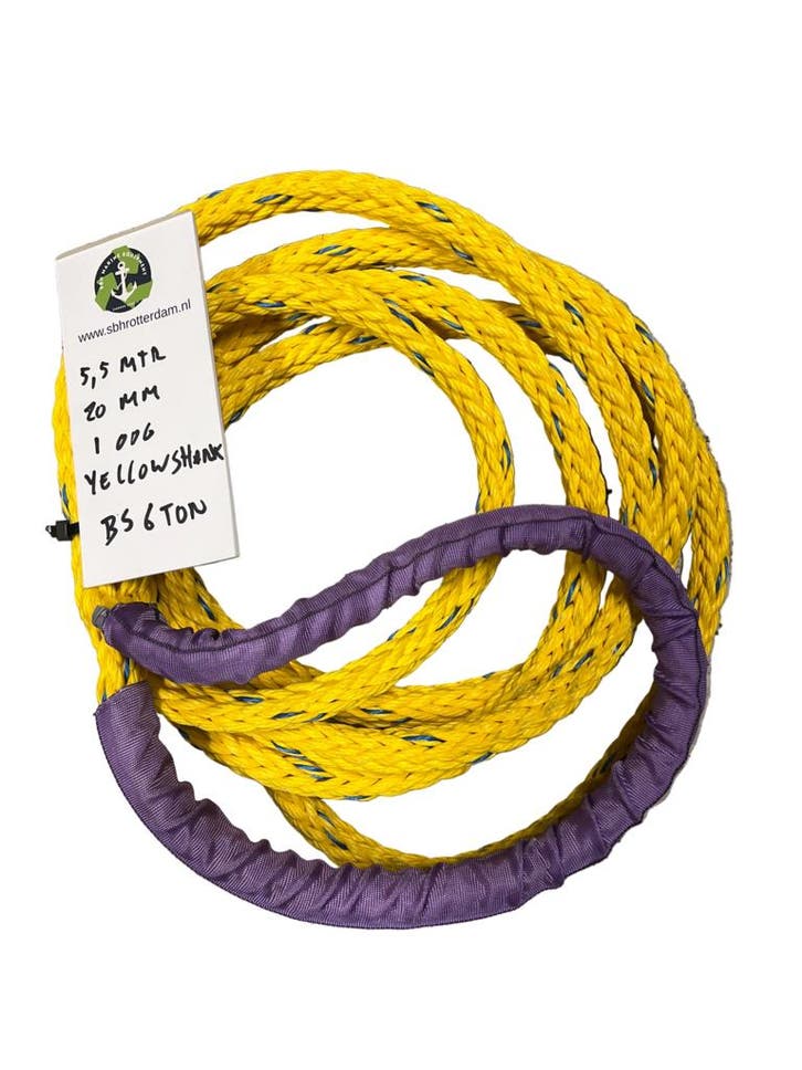 Yellow-Shark Blue Touw 5,5MTR 20MM 1 Oog 6Ton  Meertouw /..., Sports nautiques & Bateaux, Navigation professionnelle, Envoi