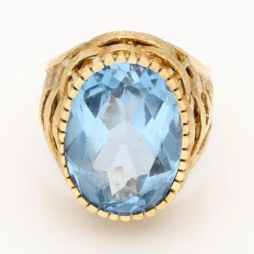 Ring - 18 karaat Geel goud Spinel, Handtassen en Accessoires, Ringen, Nieuw
