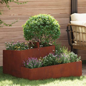 vidaXL Plantenbak Roestkleurig 80 x 80 x 50 cm weervast, Verzenden